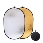 2 in1 Portable Reflectors Gold & Silver with Carrying Bag 1.5x2cm - Image 3