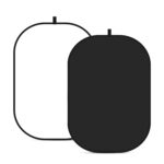 2 in1 Backgrounds Portable Muslin Cotton Black & White with Carrying Bag 1.5x2m