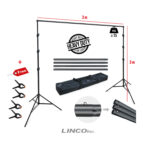 Adjustable Background Stand Backdrop Support System Kit with Carry Bag 3x3m