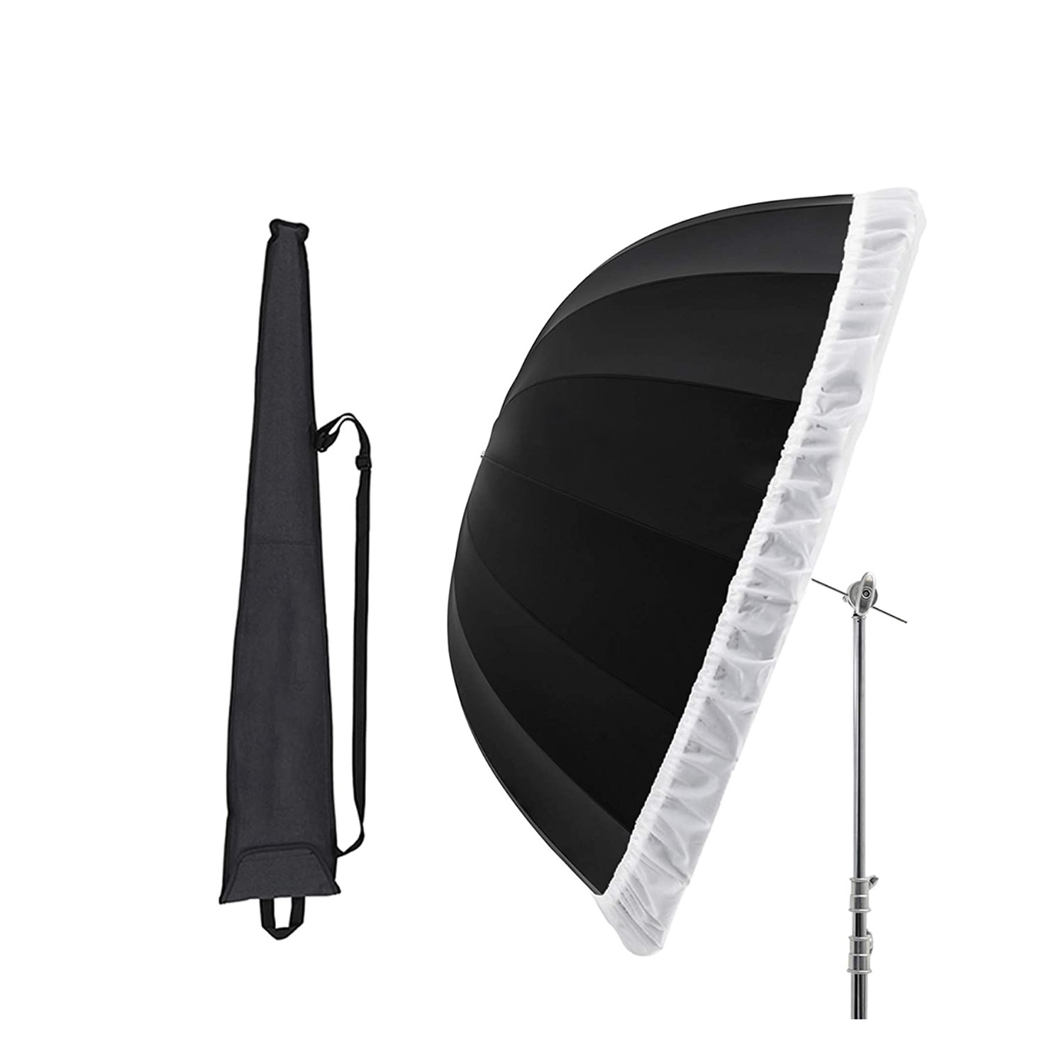 Black & Silver Umbrella Reflector with Diffuser 165cm (2) Black & Silver Umbrella Reflector with Diffuser 165cm - Image 1