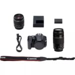 Canon EOS 250D with EF-S 18-55mm f3.5-5.6 III+ EF 75-300mm f4-5.6 III Lens - Image 2