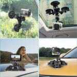 360° Rotation Ball Head Triple Suction Cup Car Phone Holder Action Camera - Image 5