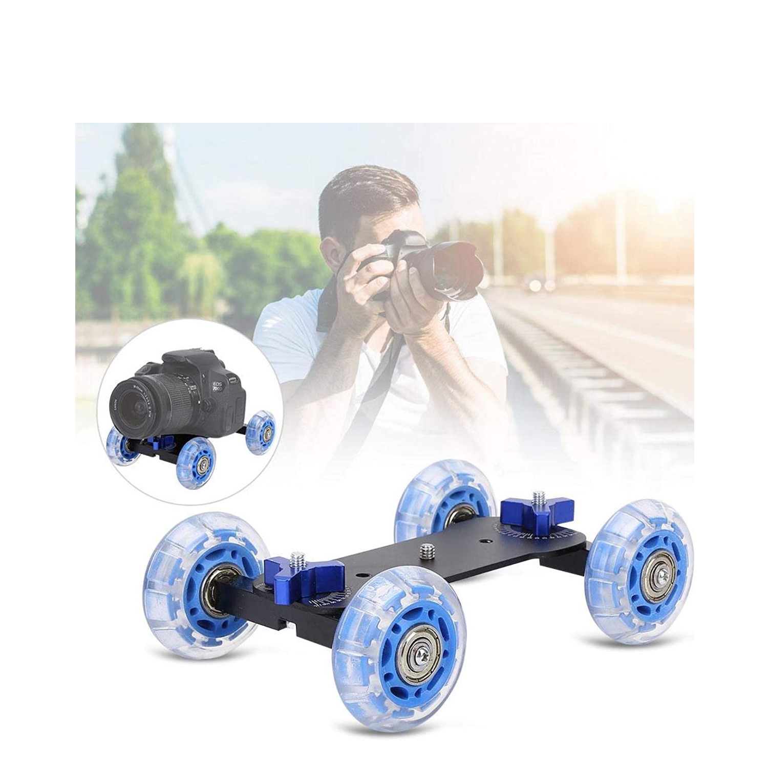 Camera Dolly Car (6) Camera Dolly Car for Video Stablizer - Image 1