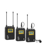 LENSGO LWM-328C Lavalier  Lapel Wireless Microphone Set with TF Card Slot (2 Transmitter + 1 Receiver)