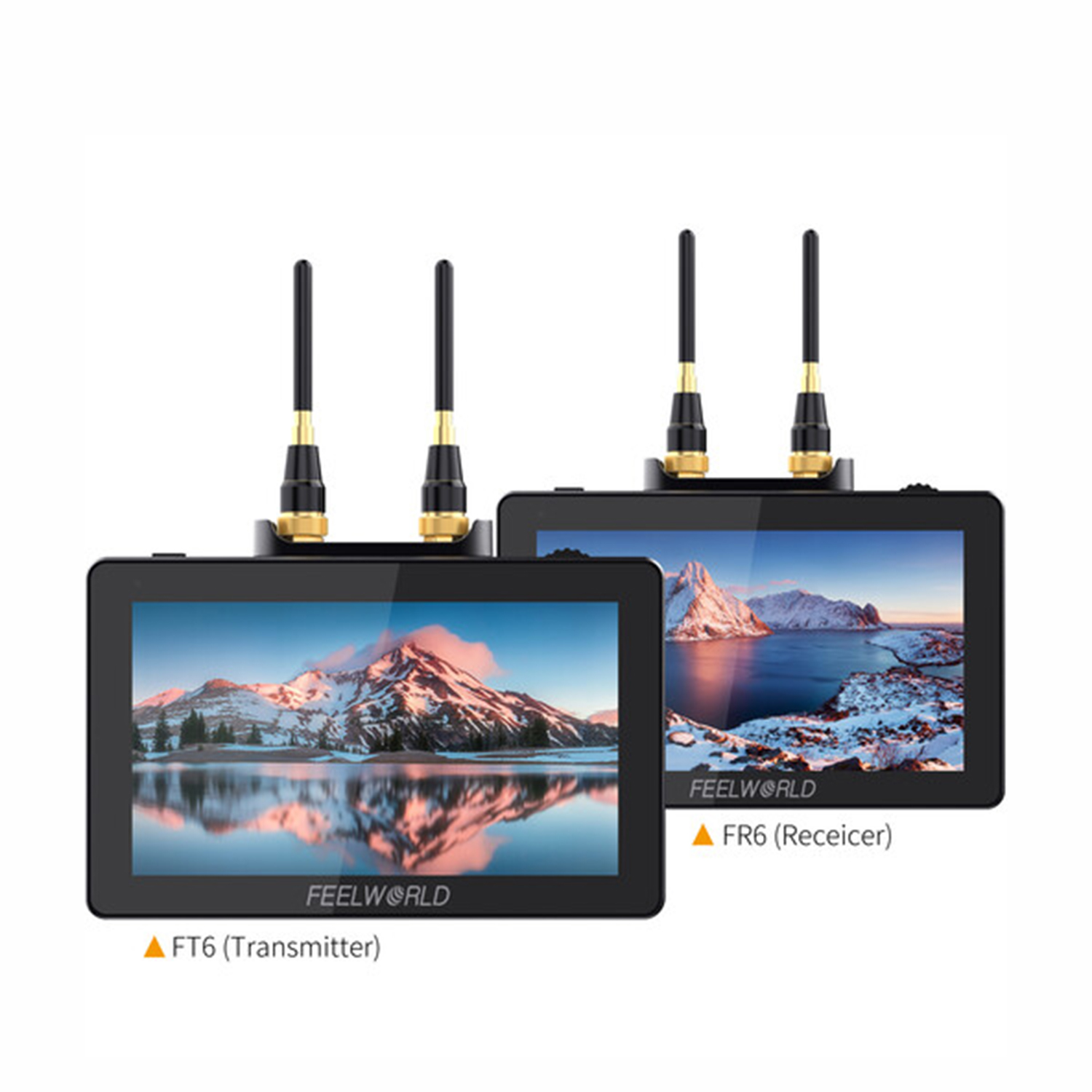 FeelWorld Two 5.5 On-Camera Monitors with Wireless Transmitter & Receiver System (1) FeelWorld Two 5.5 On-Camera Monitors with Wireless Transmitter & Receiver System - Image 1