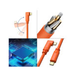 High speed type c to type c 90 degree angle adapter cable 5m - Image 2