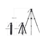 KINGJOY VT-2500 Video Tripod with Fluid Head - Image 2