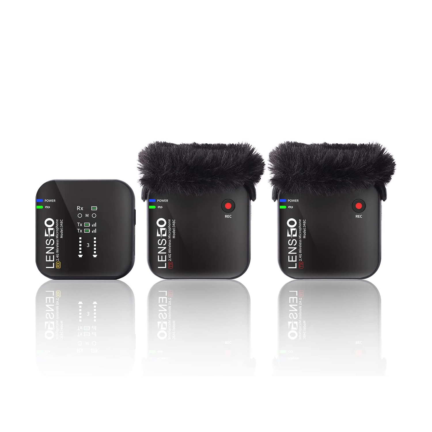LENSGO 348C 1V2 Wireless Lavalier Microphone and Recorder System (1) LENSGO 348C 1V2 Wireless Lavalier Microphone and Recorder System - Image 1
