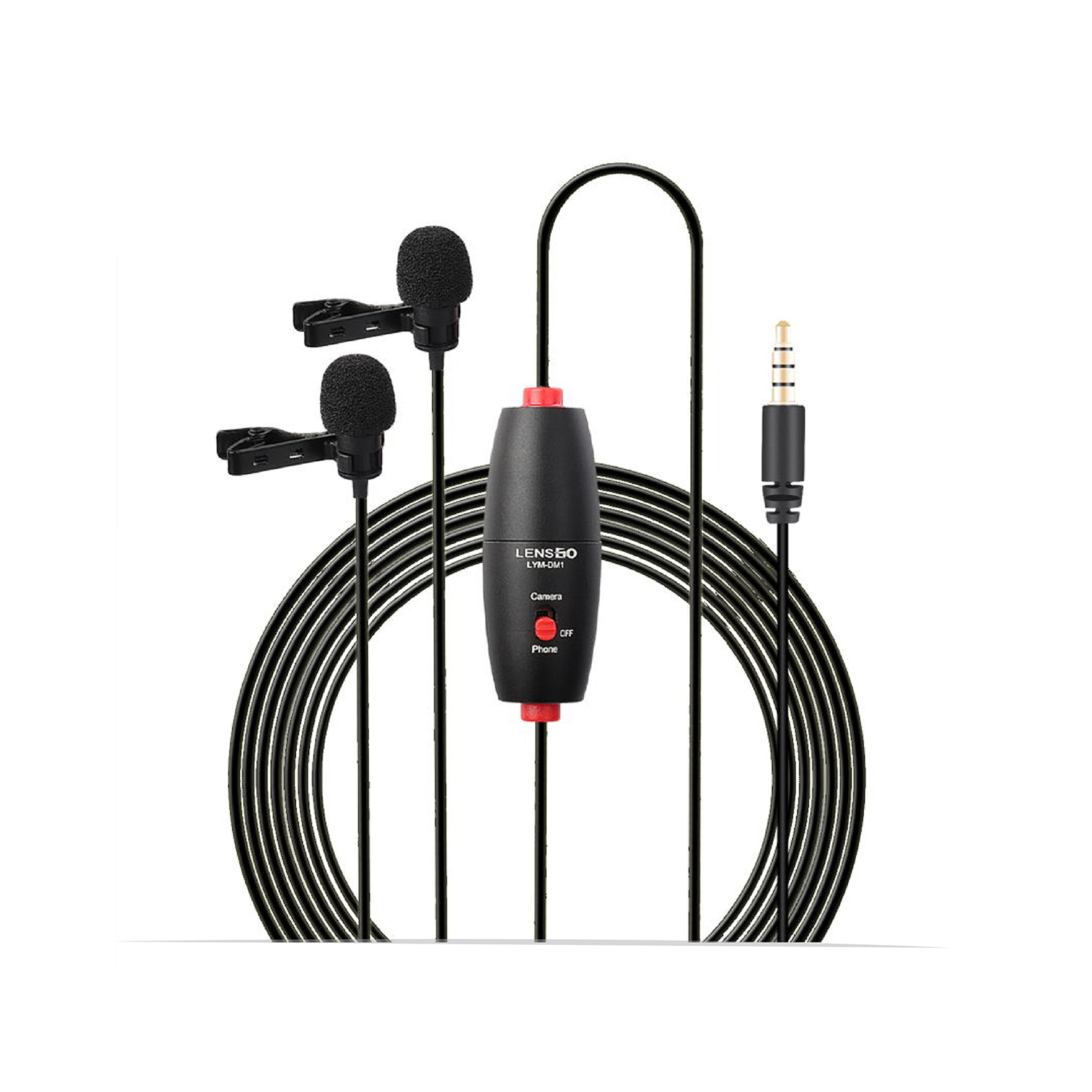 LensGo DM1 Double Mini Omnidirectional Lavalier Microphone LensGo LYM-DM1 Double Mini Omnidirectional Lavalier Microphone - Image 1