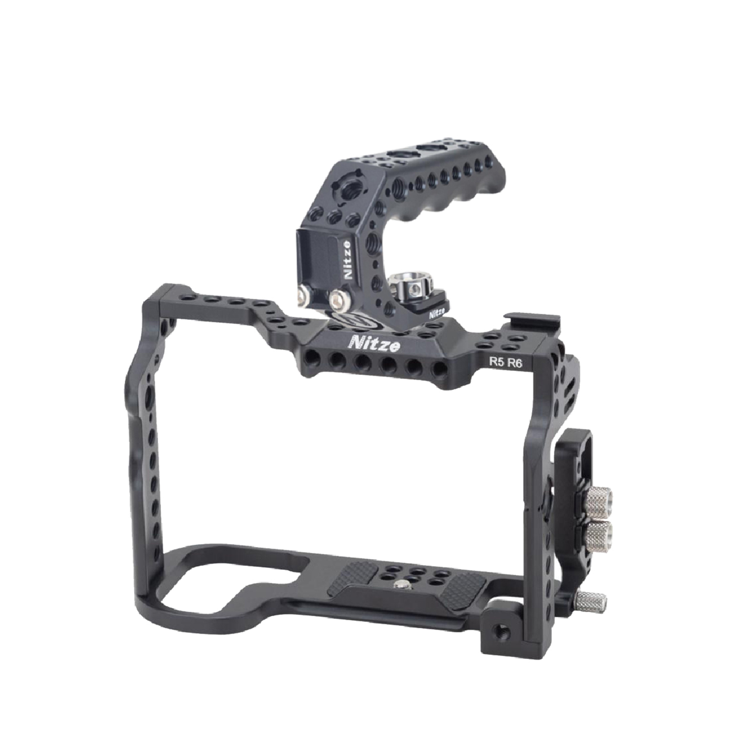 Cage & L Plate1 Nitze Cage + Handle for Canon EOS R5 R6 - Image 1