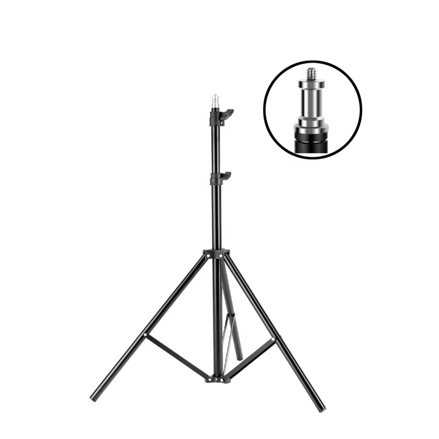 Qihe QH-J190 Portable TripodStudio Light Stand – Black (1) YouCumPortable Tripod Studio Light Stand 280 Cm– Black - Image 1