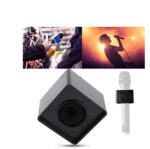 Square Cube Shaped Microphone Flag Station Logo