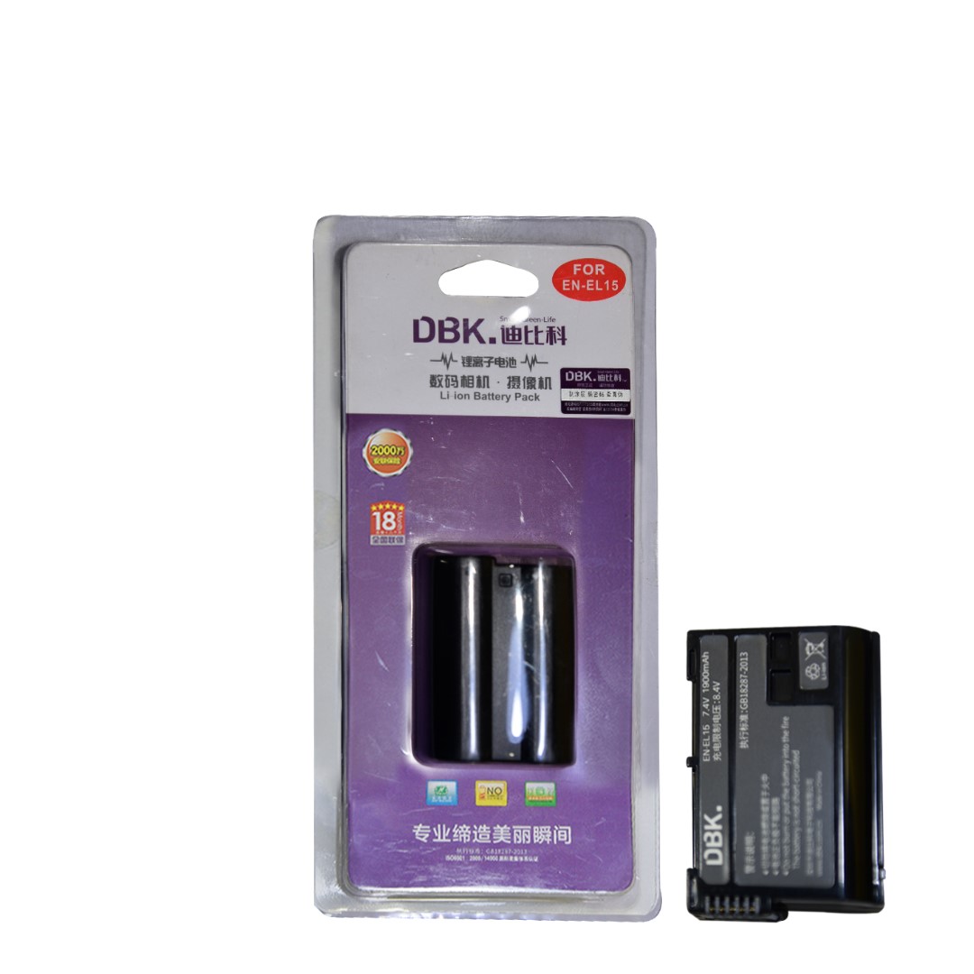 DBK EN-EL15 Li-Ion Battery (3) DBK EN-EL15 Li-Ion Battery for Select Nikon Cameras - Image 1