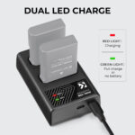 K&F CONCEPT EN-EL14 Quick Dual Battery Charger - Image 3
