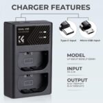 K&F CONCEPT LP-E6NH Quick Dual Battery Charger - Image 6