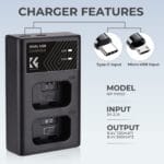K&F CONCEPT NP-FW50 Quick Dual Battery Charger - Image 6
