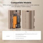 K&F Concept LP-E6NH Battery 2250mAh with USB Type C Fast Charging Port for Canon - Image 4