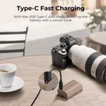 K&F Concept LP-E6NH Battery 2250mAh with USB Type C Fast Charging Port for Canon - Image 2