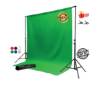 Muslin Backdrop for Photo Video Studio 2x3m + Background Support Stand 2x2m