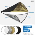 110CM 5-in-1 Collapsible Light Reflector with Handle Grip - Image 3