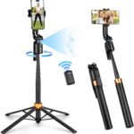 Q13 Selfie Stick Wireless Tripod Stand BT Remote Extendable Tripod, AI Tracking Fill Light for Cell Phone