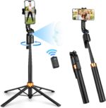 Q13 Selfie Stick Wireless Tripod Stand BT Remote Extendable Tripod, AI Tracking Fill Light for Cell Phone