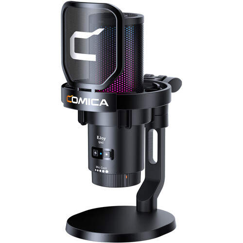 Comica Audio EJoy Uni D RGB Cardioid Condenser USB-C Microphone with Desktop Stand (1) Comica Audio EJoy Uni D RGB Cardioid Condenser USB-C Microphone with Desktop Stand - Image 1
