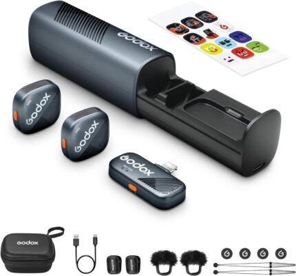 Godox Cube-S 2-Person Wireless Microphone System with Lightning Connector for iOS Devices