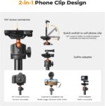 K&F CONCEPT 62'' Phone Selfie Stick Tripod, 2-in-1 Lightweight Extendable Cell Phone Tripod Stand with Remote - Image 5
