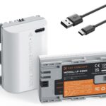 K&F CONCEPT LP-E6NH Battery Improved 2600 mAh Hight capacity with Type-C Fast Charging For Canon