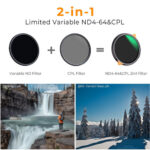 K&F Concept Nano-X Series 2-in-1 Variable ND & CPL Filter - Image 2