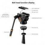 K&F Concept VA18+ VH081 Heavy Duty Professional Video Tripod with Fluid Head - Image 4