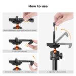 K&F CONCEPT 62'' Phone Selfie Stick Tripod, 2-in-1 Lightweight Extendable Cell Phone Tripod Stand with Remote - Image 3