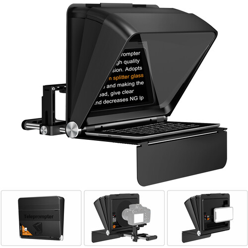 LENSGO TC7II Portable Ultimate Teleprompter Kit for Smartphones and Cameras (10) LENSGO TC7II Portable Teleprompter (Ultimate Kit) for Smartphones and Cameras - Image 1