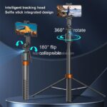 Q13 Selfie Stick Wireless Tripod Stand BT Remote Extendable Tripod, AI Tracking Fill Light for Cell Phone - Image 4