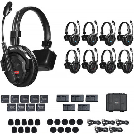 Synco X-Talk X9 Wireless Intercom System with 9 Single-Ear Headsets