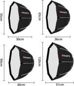 Triopo 55/65/90/120 Cm Foldable Portable Bowens Mount Octagon Softbox - Image 3