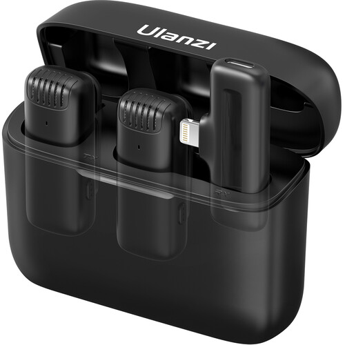 Ulanzi J12 2-Person Wireless Microphone System with Lightning Connector for iOS Devices (3) Ulanzi J12 2-Person Wireless Microphone System with Lightning Connector for iOS Devices - Image 1