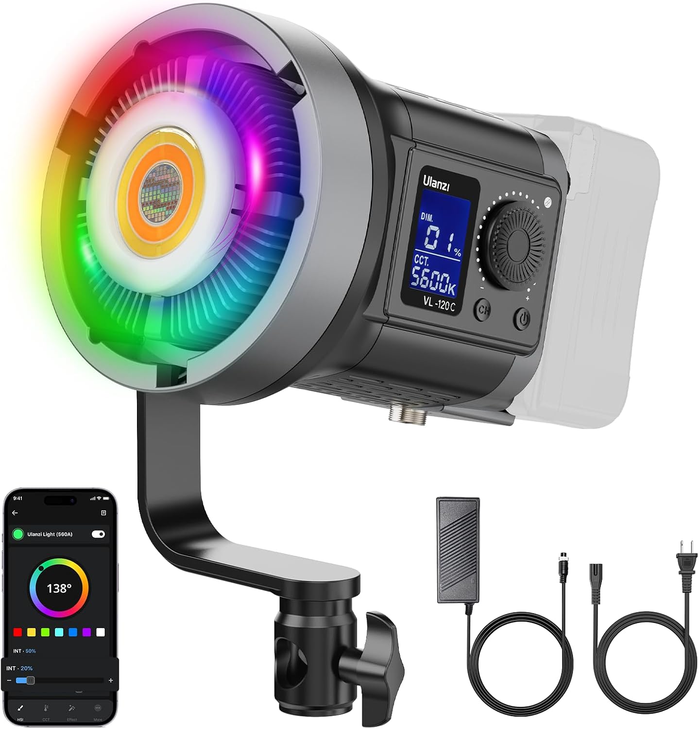 Ulanzi VL-120 RGB-color V-Mount Video Light (3) Ulanzi VL-120 RGB-color V-Mount Video Light - Image 1
