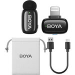 BOYA mini Tiny Wireless Microphone System with Lightning Connector for iOS Devices (2.4 GHz, Black) - Image 4