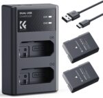 K&F CONCEPT EN-EL14 Dual Battery and Dual USB Charger for Nikon