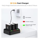 K&F CONCEPT GoPro Hero 12 Battery 3-Pack and 3-Slot USB Charger - Image 4