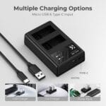 K&F CONCEPT LP-E8 Dual Battery and Dual USB Charger For Canon - Image 3