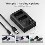 K&F CONCEPT LP-E10 Dual Battery and Dual USB Charger For Canon - Image 5