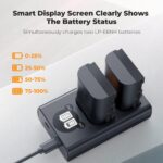 K&F CONCEPT LP-E6NH Dual Battery and Dual USB Charger For Canon - Image 5