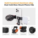 K&F Concept Metal Phone Tripod Mount,Universal Smartphone Stand with 2 Cold Shoe Mount - Image 3