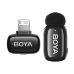 BOYA mini Tiny Wireless Microphone System with Lightning Connector for iOS Devices (2.4 GHz, Black)