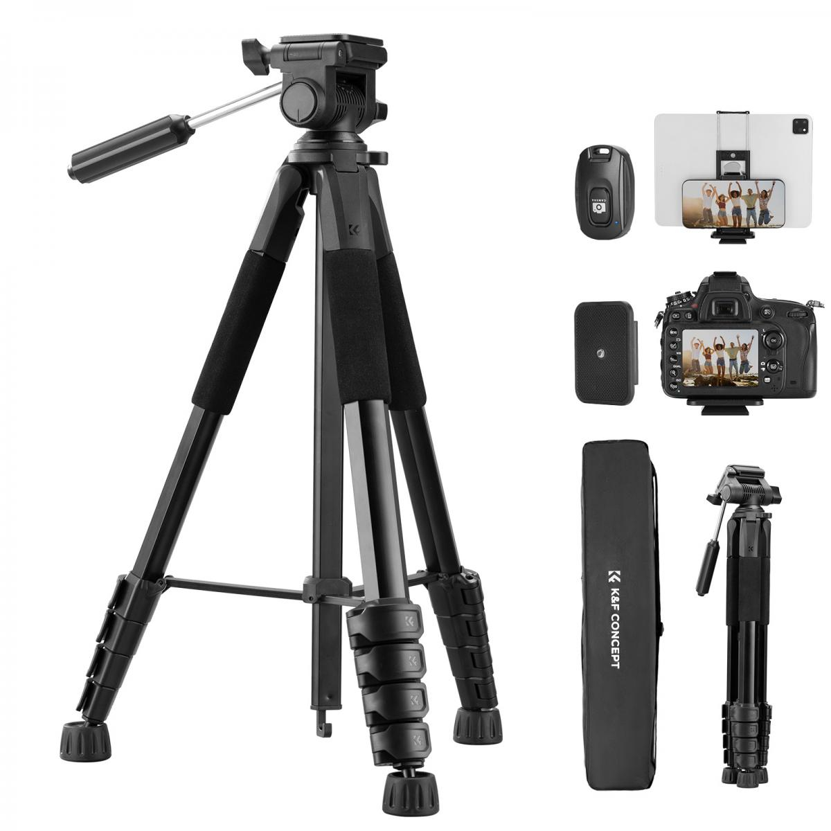 kf09126-1-1200x1200 K&F Concept 75" Lightweight Tripod, Camera Compact Tripod with Remote - Image 1