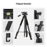 K&F Concept 75" Lightweight Tripod, Camera Compact Tripod with Remote - Image 4